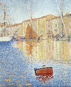 saint tropez the red buoy oil painting